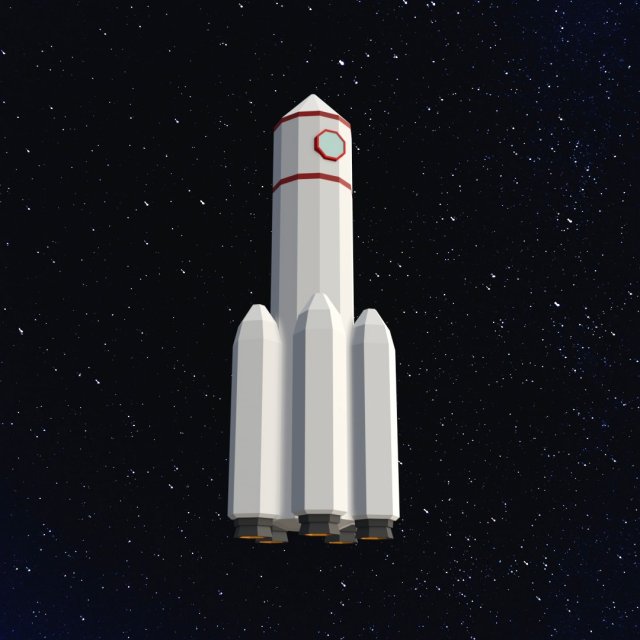 Low Poly Space Rocket 3D मॉडल .c4d .max .obj .3ds .fbx .stl .blend 