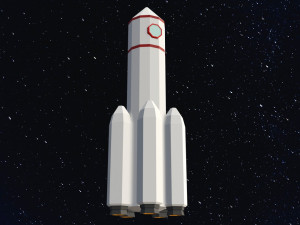 Low Poly Space Rocket Modelo 3D