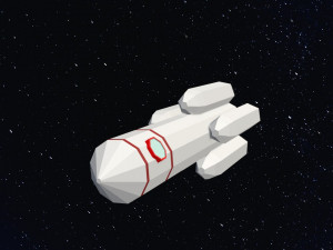 Low Poly Space Rocket 3D मॉडल