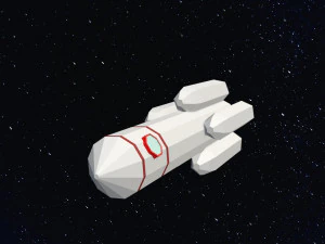 Foguete Espacial Low Poly Modelo 3D