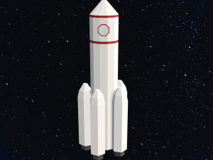 Low Poly Space Rocket 3D मॉडल