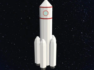 Foguete Espacial Low Poly Modelo 3D