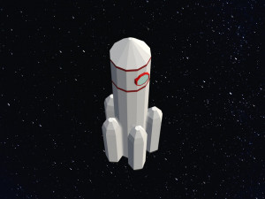 Low Poly Space Rocket 3D मॉडल