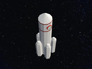 Foguete Espacial Low Poly Modelo 3D