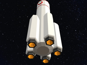 Low Poly Space Rocket 3D मॉडल