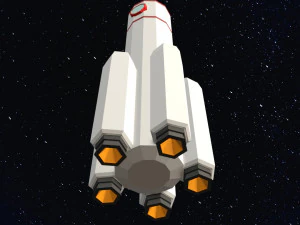 Foguete Espacial Low Poly Modelo 3D