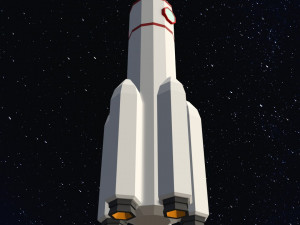 Low Poly Space Rocket 3D मॉडल