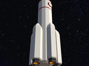 Foguete Espacial Low Poly Modelo 3D