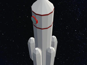 Foguete Espacial Low Poly Modelo 3D