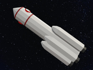 Low Poly Space Rocket 3D मॉडल