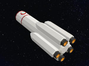Low Poly Space Rocket 3D मॉडल
