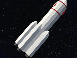 Low Poly Space Rocket 3D मॉडल