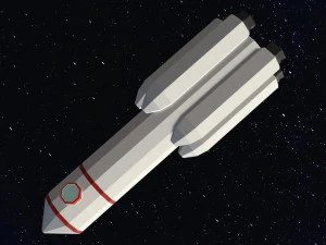 Foguete Espacial Low Poly Modelo 3D