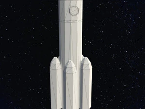 Foguete Espacial Low Poly Modelo 3D