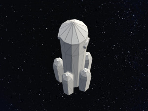 Low Poly Space Rocket 3D मॉडल