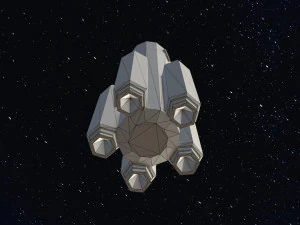 Foguete Espacial Low Poly Modelo 3D
