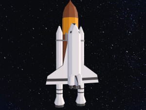 Low Poly Space Shuttle Modelo 3D