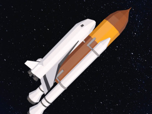 Low Poly Space Shuttle Modèle 3D