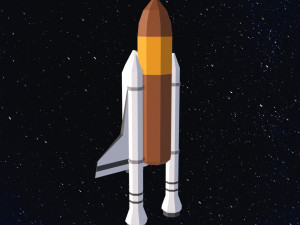 Low Poly Space Shuttle Modèle 3D