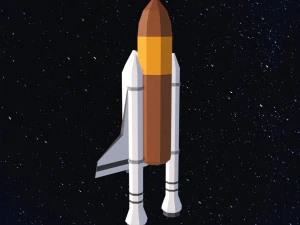 Transbordador espacial de baja poli Modelo 3D