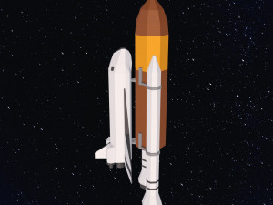 Low Poly Space Shuttle Modèle 3D