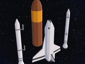 Low Poly Space Shuttle Modèle 3D