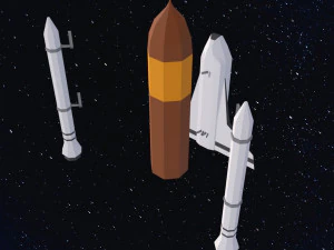 Transbordador espacial de baja poli Modelo 3D
