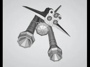 Transbordador espacial de baja poli Modelo 3D