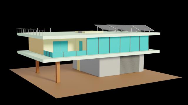 Low Poly Modern House Model 3D .c4d .max .obj .3ds .fbx .stl .blend 