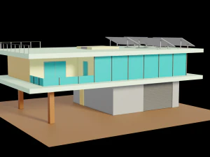 Casa Moderna Low Poly Modelo 3D