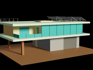 Low Poly Modern House Model 3D