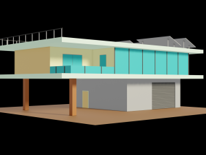Low Poly Modern House Model 3D
