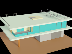 Low Poly Modern House Model 3D