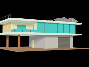 Low Poly Modern House Model 3D