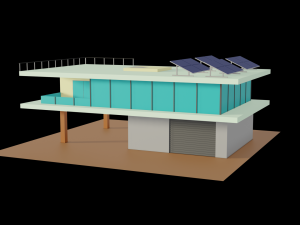 Low Poly Modern House Model 3D