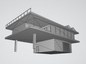 Low Poly Modern House Model 3D