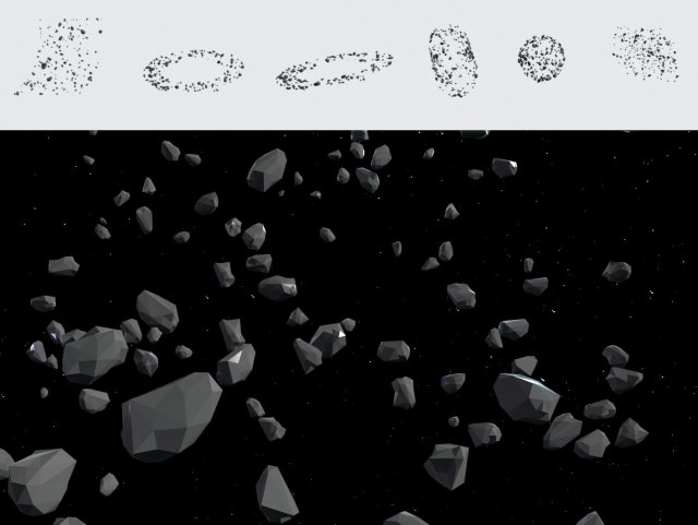 Asteroid Fields Pack Model 3D .c4d .max .obj .3ds .fbx .stl .blend 