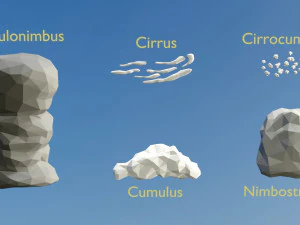 低ポリ雲パック 3Dモデル