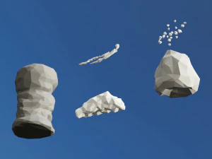 D&uuml;ş&uuml;k Poli Bulut Paketi 3D Model