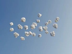 D&uuml;ş&uuml;k Poli Bulut Paketi 3D Model