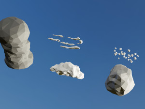 Low Poly Clouds Pack 3D Model