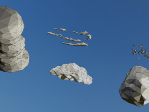 Low Poly Clouds Pack 3D Model