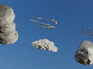 D&uuml;ş&uuml;k Poli Bulut Paketi 3D Model