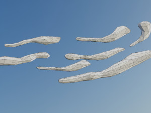 Low Poly Clouds Pack 3D Model