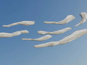 D&uuml;ş&uuml;k Poli Bulut Paketi 3D Model