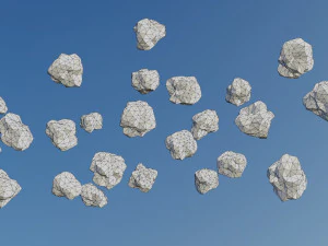 D&uuml;ş&uuml;k Poli Bulut Paketi 3D Model