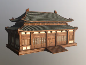 एशियाई जापानी यथार्थवादी इमारत 3D मॉडल
