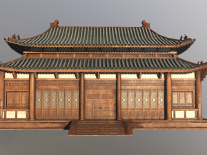 Asian Japanese Realistic Building 3D Модель