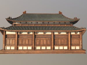 Asian Japanese Realistic Building 3D Модель