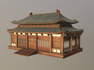 Asian Japanese Realistic Building 3D Модель